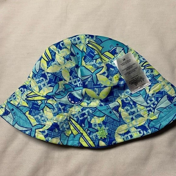 UV skinz sun hat Upf 50 Reversible shark blue 4t bucket beach pool swim hat - Picture 1 of 8